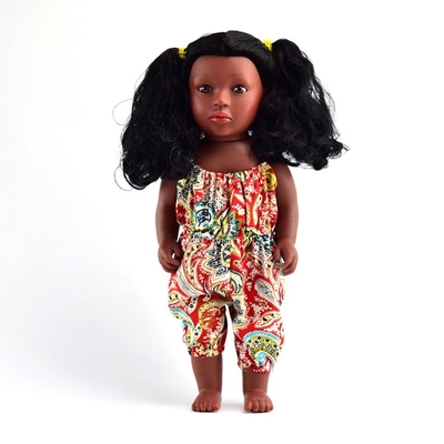 手洗い 35cm シリコンビニール人形 子供のためのアフリカンブラック人形
