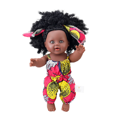手洗い 35cm シリコンビニール人形 子供のためのアフリカンブラック人形