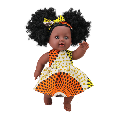 手洗い 35cm シリコンビニール人形 子供のためのアフリカンブラック人形
