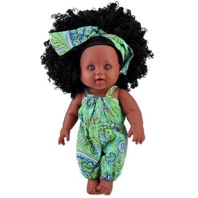 手洗い 35cm シリコンビニール人形 子供のためのアフリカンブラック人形